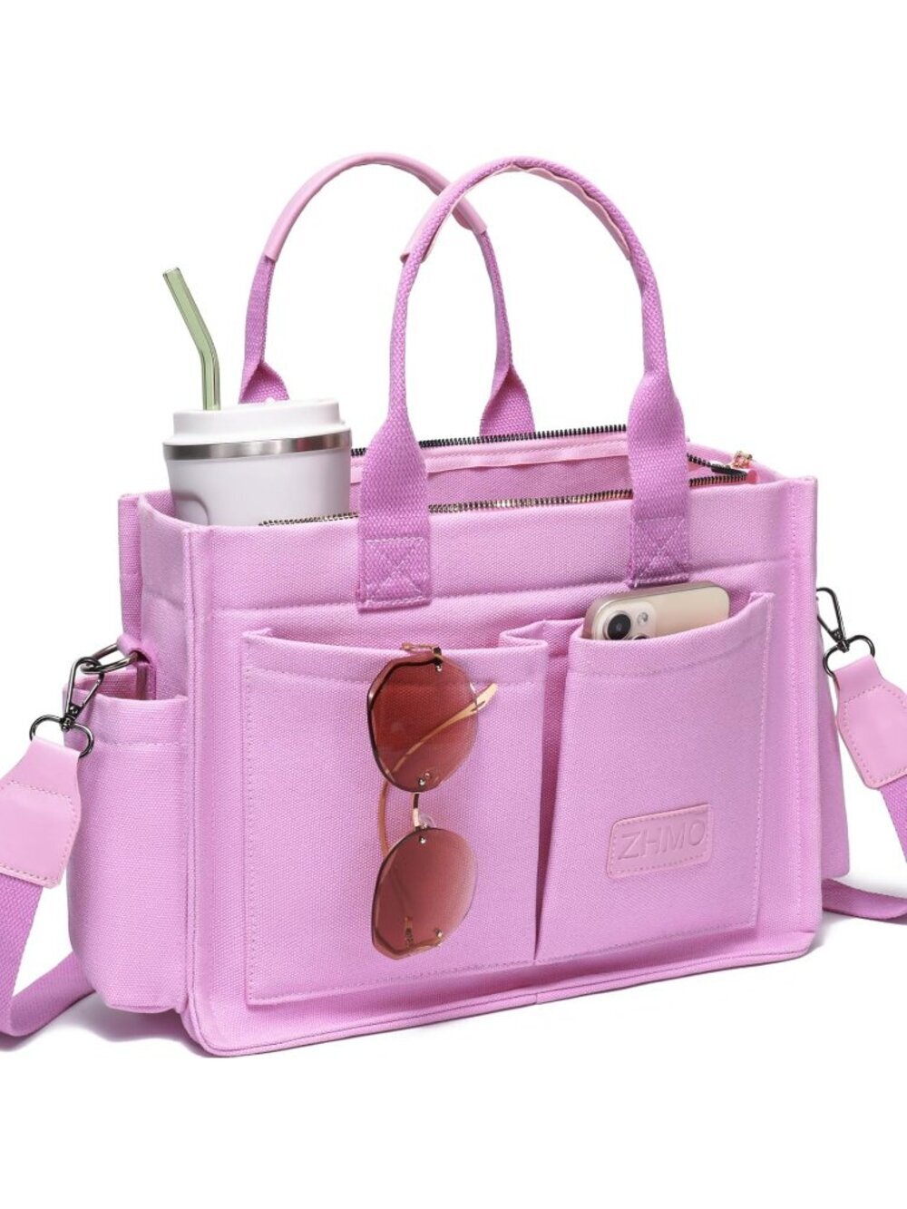 Women's Pink Travel Nurse Teacher Purse Laptop Tote Crossbody Handbags
